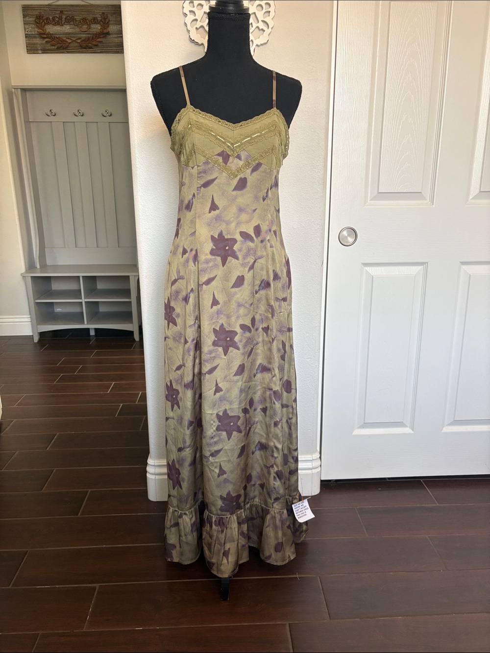 Olive Green Floral Slip Dress Reclaimed Vintage by ASOS